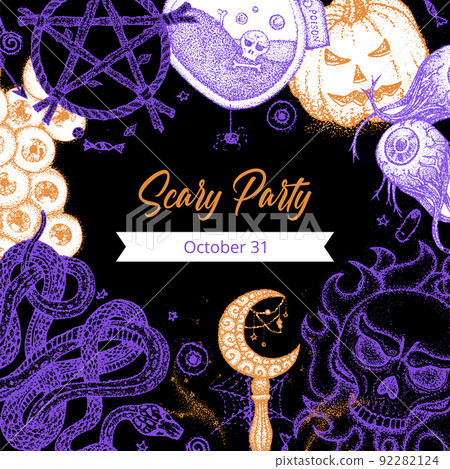 Scary Party Dotwork Poster 92282124