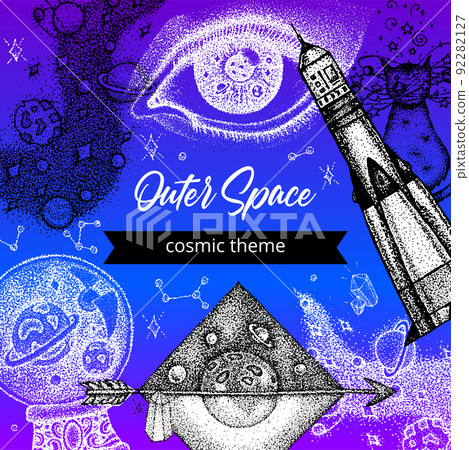 Space Dotwork Poster Space Dotwork Poster 92282127