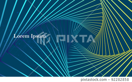 Geometry abstract blue yellow science background 92282858