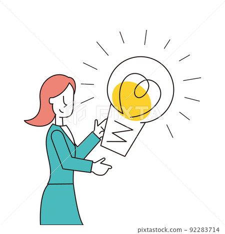 A female office worker who presents and presents ideas 92283714