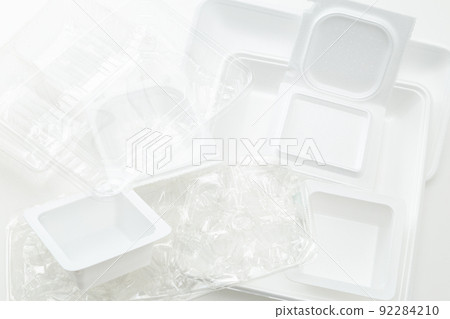 Plastic garbage white background 92284210