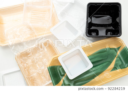 Plastic garbage white background Plastic garbage white background 92284219