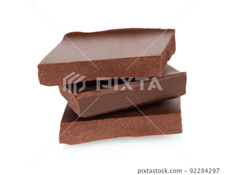 Dark chocolate bars, isolated on white background Dark chocolate bars, isolated on white background 92284297