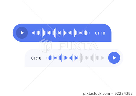 Voice message sound vector bubble ui icon. Voice message record phone conversation digital screen ui 92284392