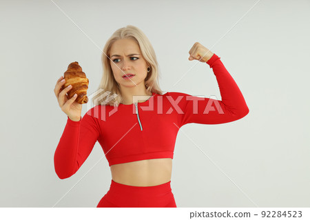 Concept of healthy lifestyle with sporty woman Concept of healthy lifestyle with sporty woman 92284523