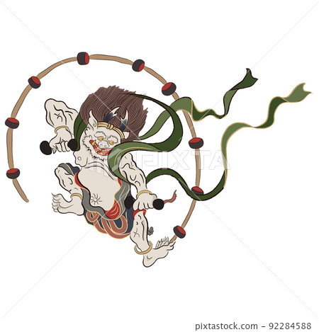 Raijin folding screen painting 92284588