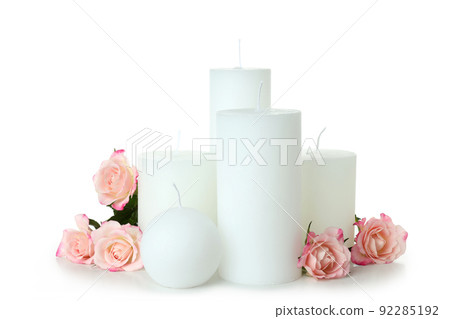 Candles for relaxation isolated on white background Candles for relaxation isolated on white background 92285192