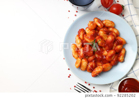 Concept of tasty food with gnocchi, space for text 92285202