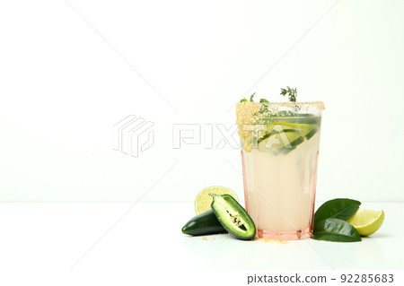 Concept of drink with Jalapeno cocktail, space for text Concept of drink with Jalapeno cocktail, space for text 92285683