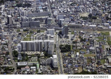 Aerial view of Tobu Urban Park Line near Iwatsuki Station Aerial view of Tobu Urban Park Line near Iwatsuki Station 92286035