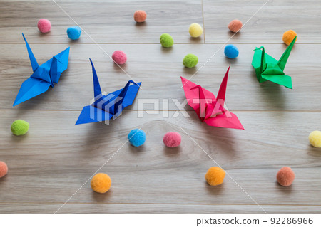 Colorful crane origami origami crane and origami background texture material back image Colorful crane origami origami crane and origami background texture material back image 92286966
