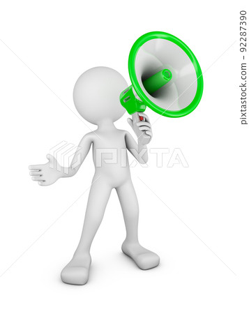 man with a megaphone 92287390