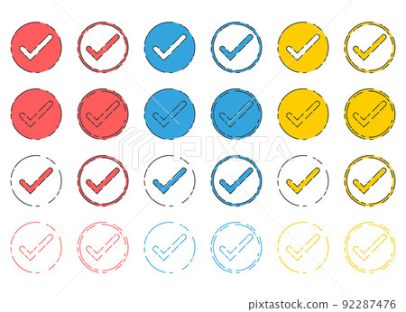Approved check mark icon in flat style vector collection Approved check mark icon in flat style vector collection 92287476