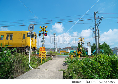 Second Kangawa railroad crossing where ordinary trains pass on the Seto Ohashi line single track section 1 Minami-ku, Okayama City, Okayama Prefecture 92287809