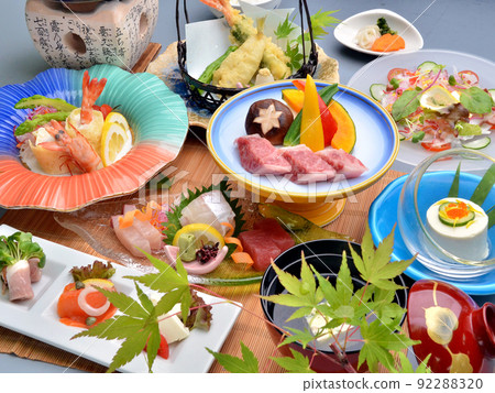 Image of kaiseki cuisine for women with gorgeous colors Image of kaiseki cuisine for women with gorgeous colors 92288320