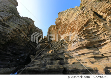 Yongmeori Coast, Beach, Beach, Dragon, Head, Cliff, Cliff, Mussel, Sanbang Mountain, Sandstone Formation, Geotrail, Geology, 92290030