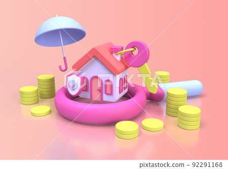 house protection and insurance concept illustration Landing page template for background 92291168