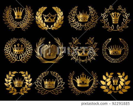 Beautiful Gold Wreathes Set 92291885