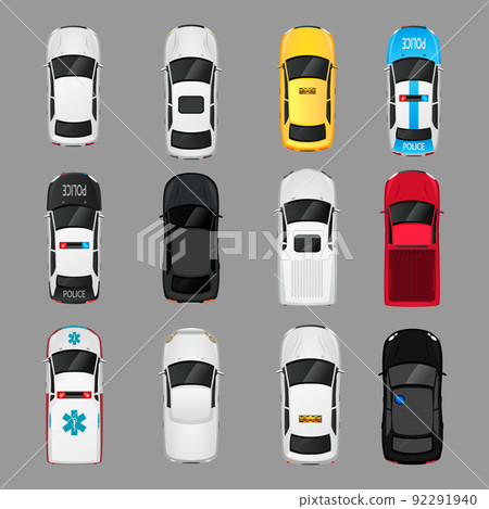 Cars icons top view Cars icons top view 92291940