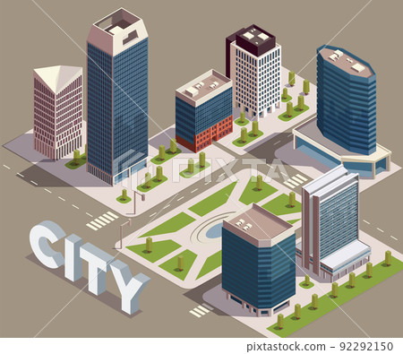 Modern City Block Composition Modern City Block Composition 92292150