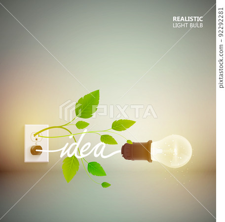 Yellow Light Bulb Abstract Background Poster Yellow Light Bulb Abstract Background Poster 92292281