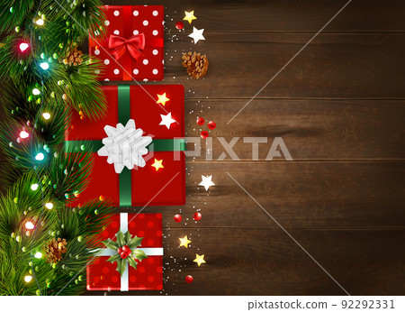 Christmas Realistic Background Christmas Realistic Background 92292331