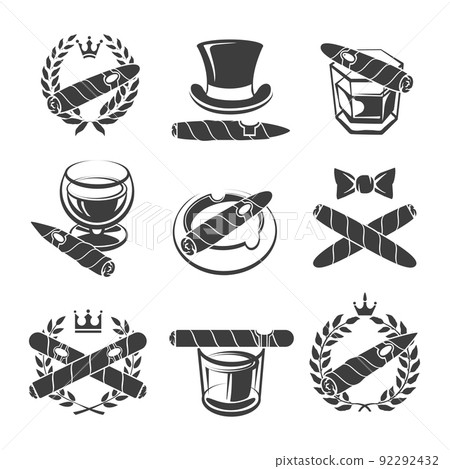 Cigars logo set 92292432