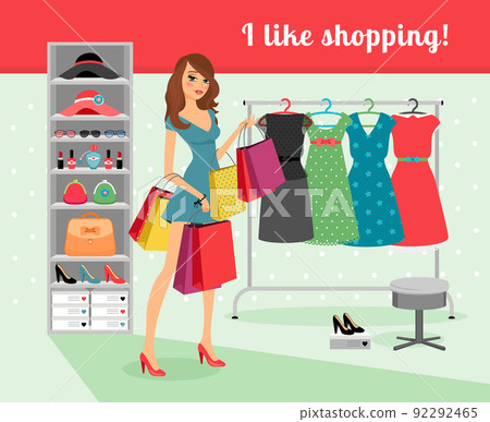 Woman shopping 92292465