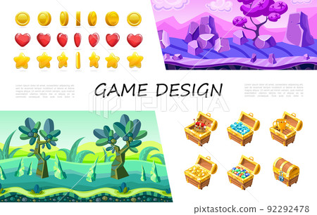 Cartoon Game Design UI Composition Cartoon Game Design UI Composition 92292478