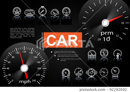 Car Dashboard Elements Concept 92292692