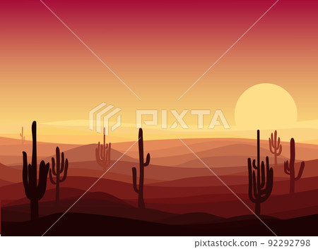Beautiful Desert Landscape Template 92292798