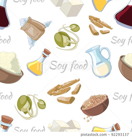 Cartoon soy food seamless pattern Cartoon soy food seamless pattern 92293137