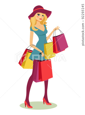 shopping girl shopping girl 92293145