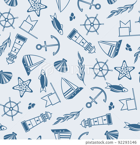 Yachting Seamless Pattern 92293146