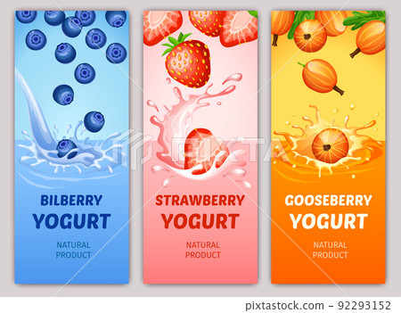 Cartoon Natural Milky Products Vertical Banners 92293152