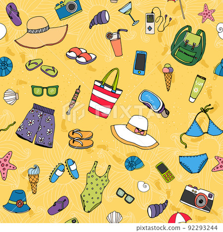 Beach seamless background pattern Beach seamless background pattern 92293244