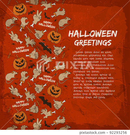 Card With Halloween Greetings Card With Halloween Greetings 92293256