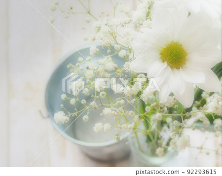 白色瑪格麗特和霧霾草 白色瑪格麗特和霧霾草 92293615