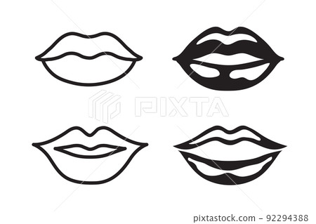 Lips icon set Lips icon set 92294388