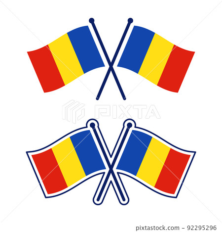 越過羅馬尼亞國旗圖標集 92295296
