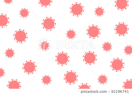 Red virus with thorns like multiple new coronaviruses on a white background-Image material of corona / infectious disease 92296741