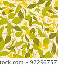 Blooming honeysuckle seamless pattern. Plant background for fashion, wallpapers, print, paper, cover, fabric, interior 92296757