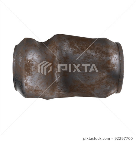 old tincan crushed isolated on white background old tincan crushed isolated on white background 92297700