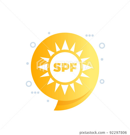 SPF icon, UV and sun protection vector SPF icon, UV and sun protection vector 92297806