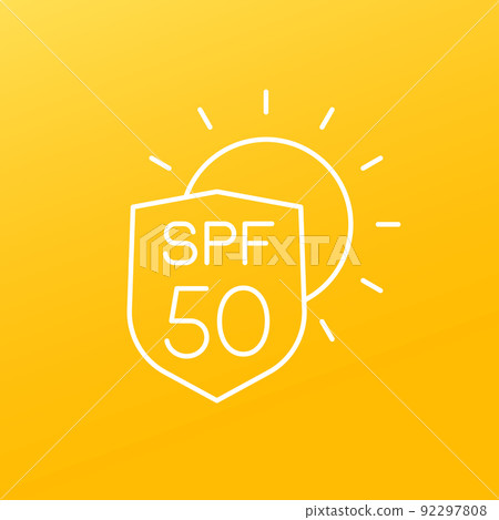 UV protection, SPF 50 line icon UV protection, SPF 50 line icon 92297808