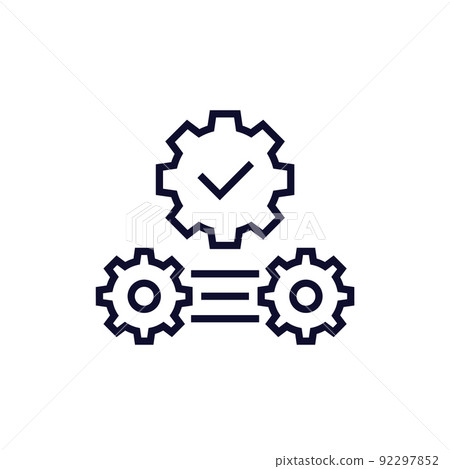 production and quality control line icon production and quality control line icon 92297852