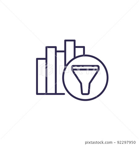 filtering line icon with a graph filtering line icon with a graph 92297950