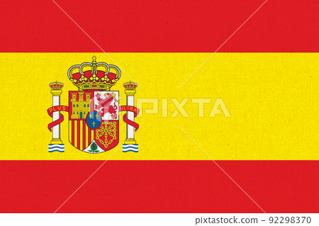 flag of Spain. National Spanish flag on fabric surface 92298370