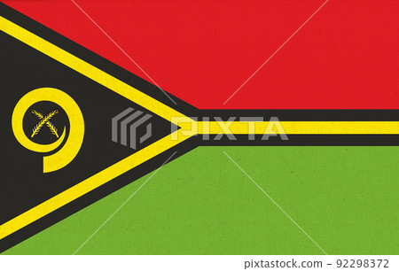 flag of Vanuatu. National Vanuatu flag on fabric surface 92298372