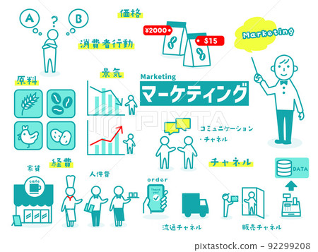 "Marketing" illustration icon collection 92299208